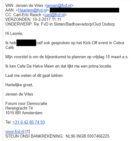 Mail aan fvd