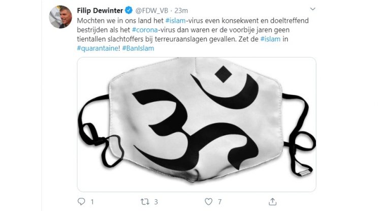 Filip Dewinter (Vlaams Belang) vergelijkt islam met coronavirus