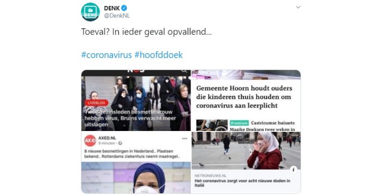 Denk: ‘Bij coronanieuws overal vrouwen met hijab, of lijkt dat maar zo?’
