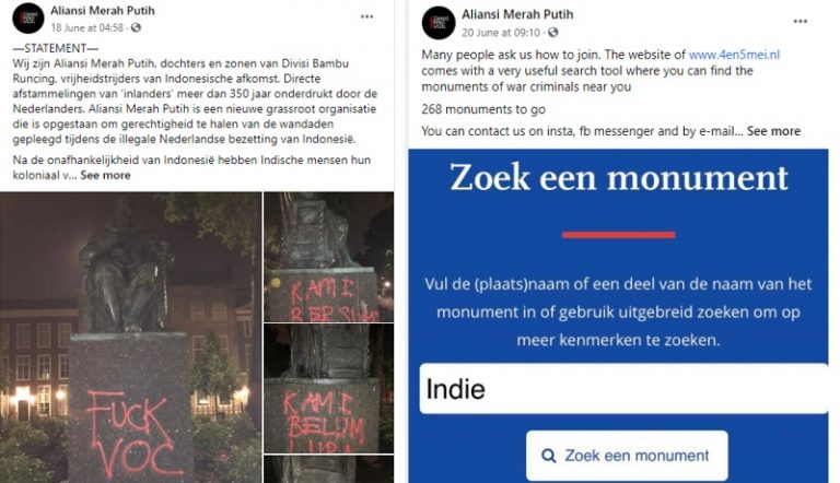 Aangifte Indische Nederlanders tegen pro-Indonesische ‘beeldenstormers’