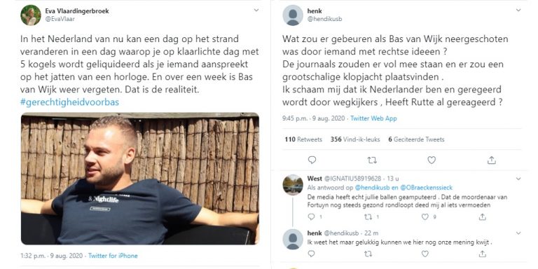 Alternatieve BLM-actie, maar dan voor witte man: #GerechtigheidVoorBas