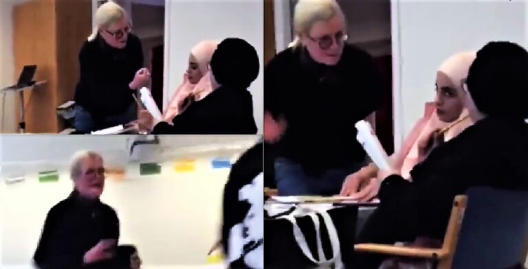 Zweedse video: inburgeringsdocent gaat totaal uit haar plaat tegen moslims