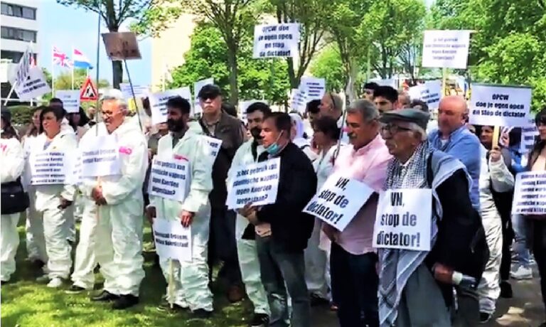 Den Haag: Koerdisch protest tegen gebruik chemische wapens Turkije