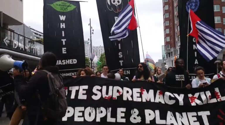 Gespot op klimaatprotest: Black Lives Matter, vlaggen Palestina en BIJ1