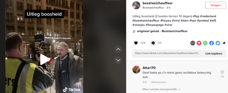 Boze Turks-Nederlandse taxichauffeur nu Tiktok-held