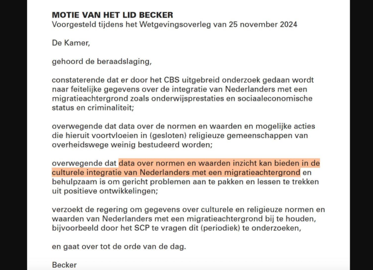 Kamer stemt in met ‘racistische’ motie voor onderzoek naar culturele integratie van migranten