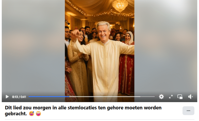 AI-filmpje laat Wilders vrolijk dansen in djellaba