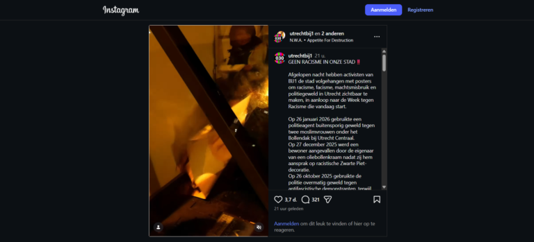 BIJ1 Utrecht verwijdert verkiezingsposter FvD in bushokje